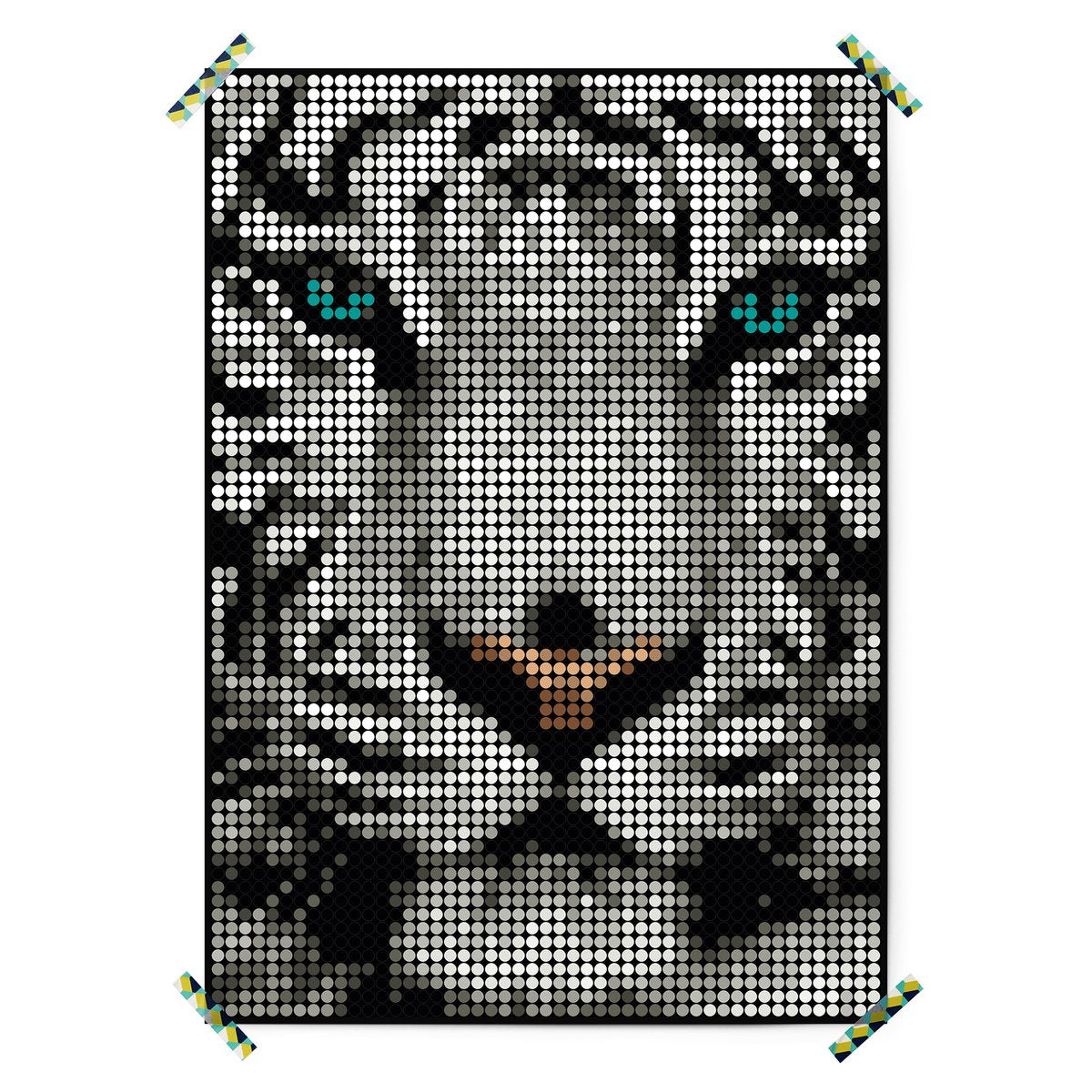 Dot on® | Pixelart set met dot stickers - Tijger 50x70 cm