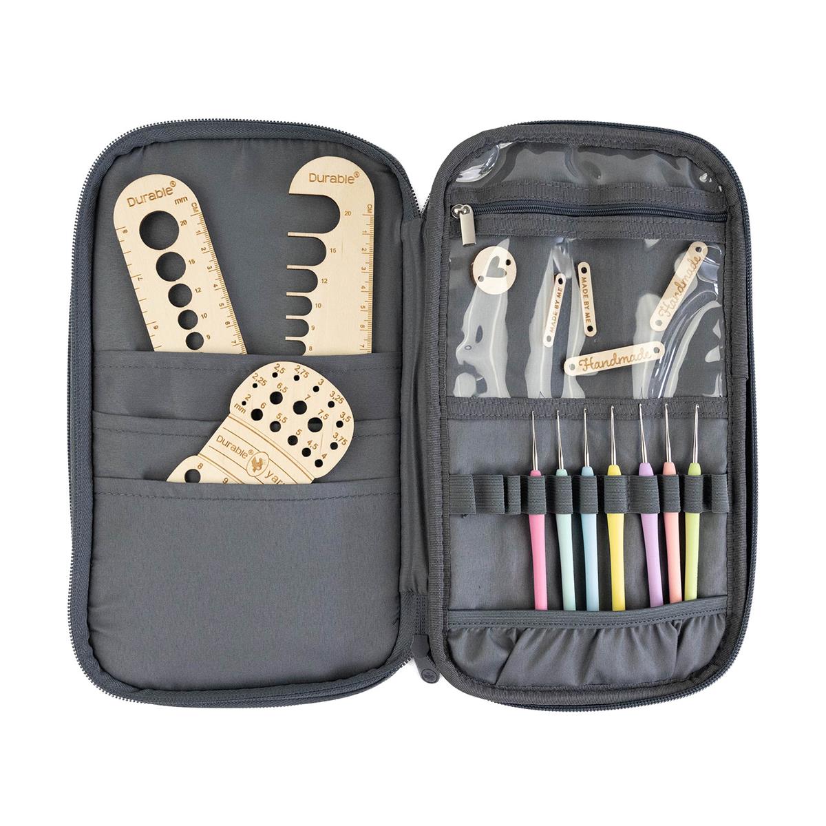 Durable | Dubbele etui voor haak- en breinaalden | 30 x 18 x 5 cm