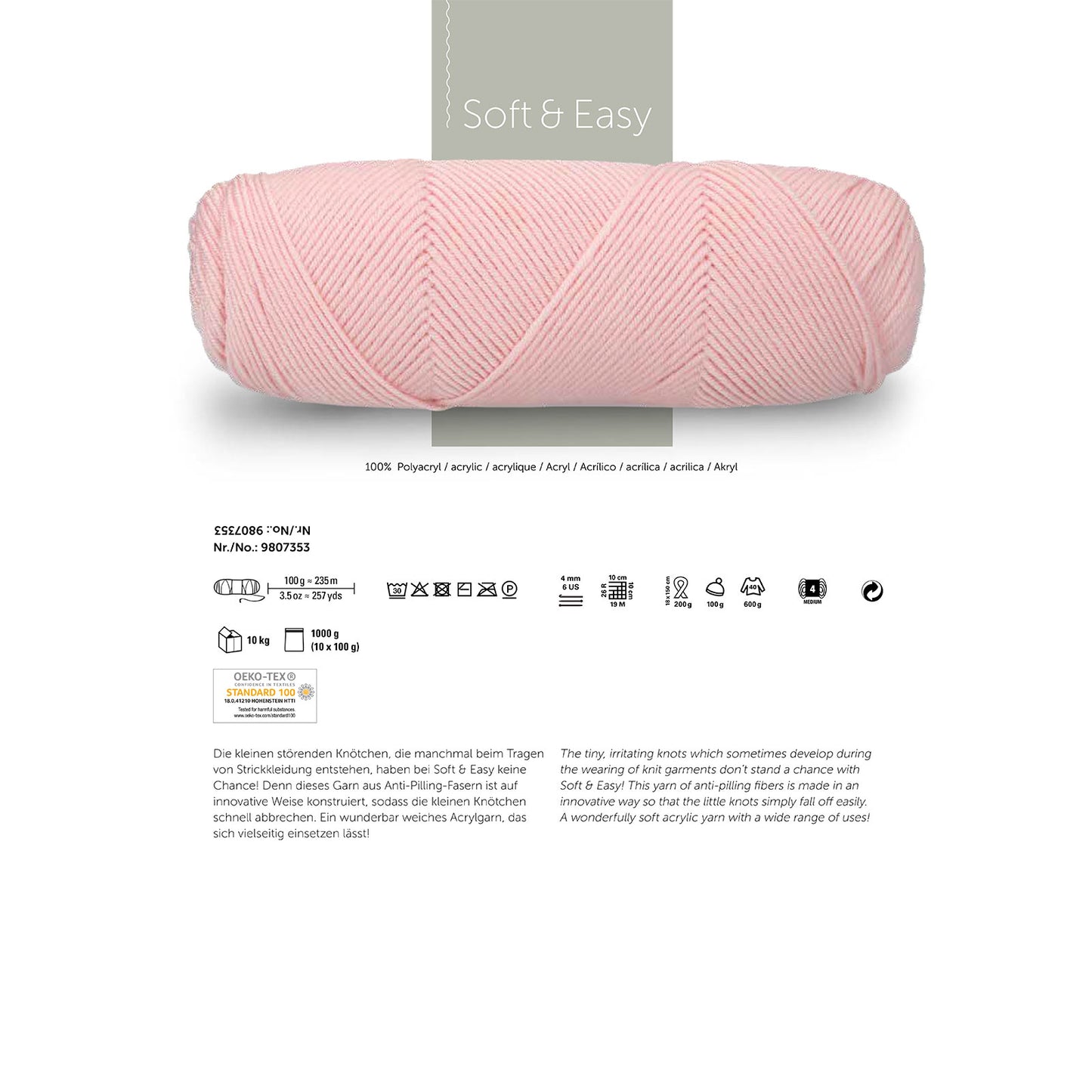 Schachenmayr Soft & Easy - Anti-Pilling Acryl Garen (Pull-Skein Bol)