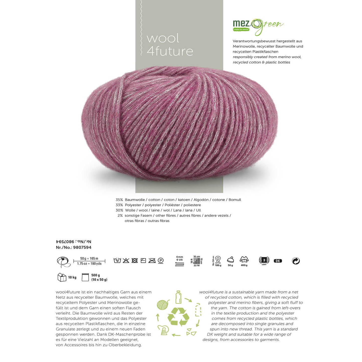 Schachenmayr wool4future - Duurzaam DK-Garen (Gerecycled Katoen/Polyester/Merino)