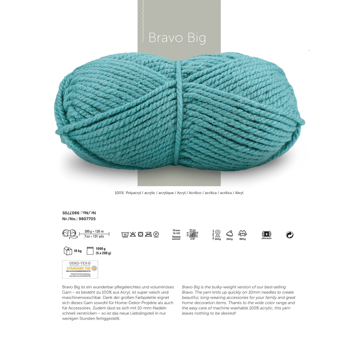 Schachenmayr Bravo Big - Fil Acrylique Extra Épais pour Tricot Rapide