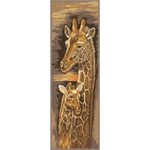 LanArte | Borduurpakket Giraf met jong | Katoen | 17 x 50 cm