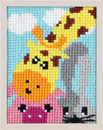 Pako Kinder Kruissteek Dieren (Voorbedrukt, 18x24 cm)