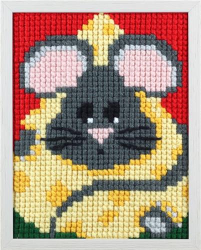 Pako Kinder Kruissteek Muis (Voorbedrukt, 18x24 cm)