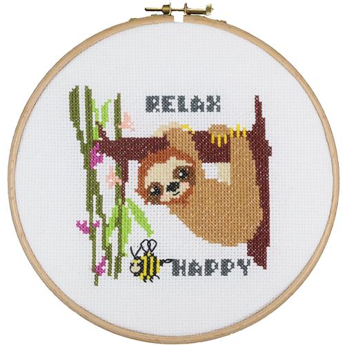 Pako Luiaard Borduurpakket (Telpatroon Aïda, Ø 17 cm)
