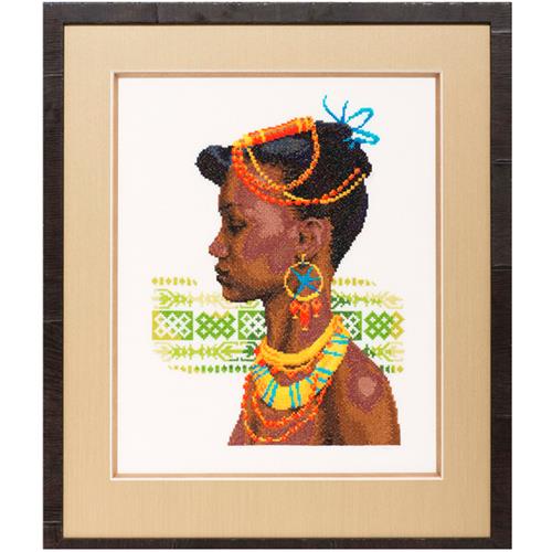 Pako Afrikaanse Vrouw Borduurpakket (Telpatroon Aïda, 43x51 cm)