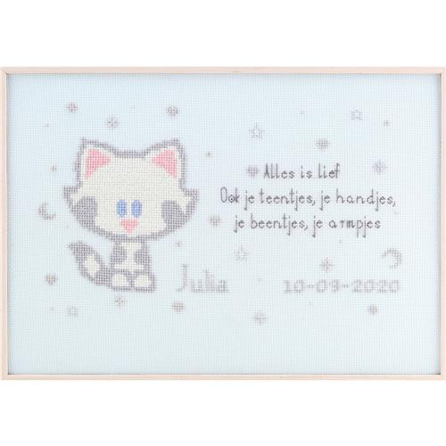 Pako Buurpoes Geboorte Borduurpakket (Telpatroon Aïda, 33x23 cm)