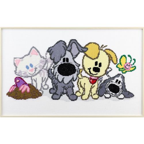 Pako Woezel & Pip Borduurpakket (Telpatroon Aïda, 40x25 cm)