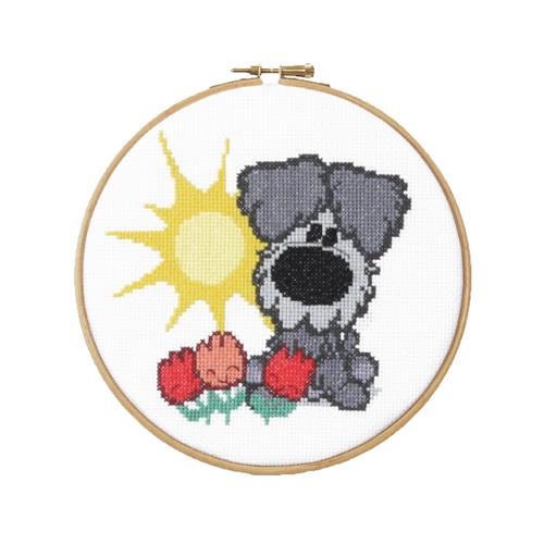 Pako Borduurpakket Woezel - Eenvoudig Telpatroon (17 cm)