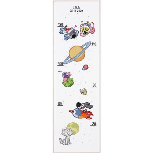 Pako Borduurpakket Woezel & Pip Meetlat - Leuk & Praktisch (25x77 cm)