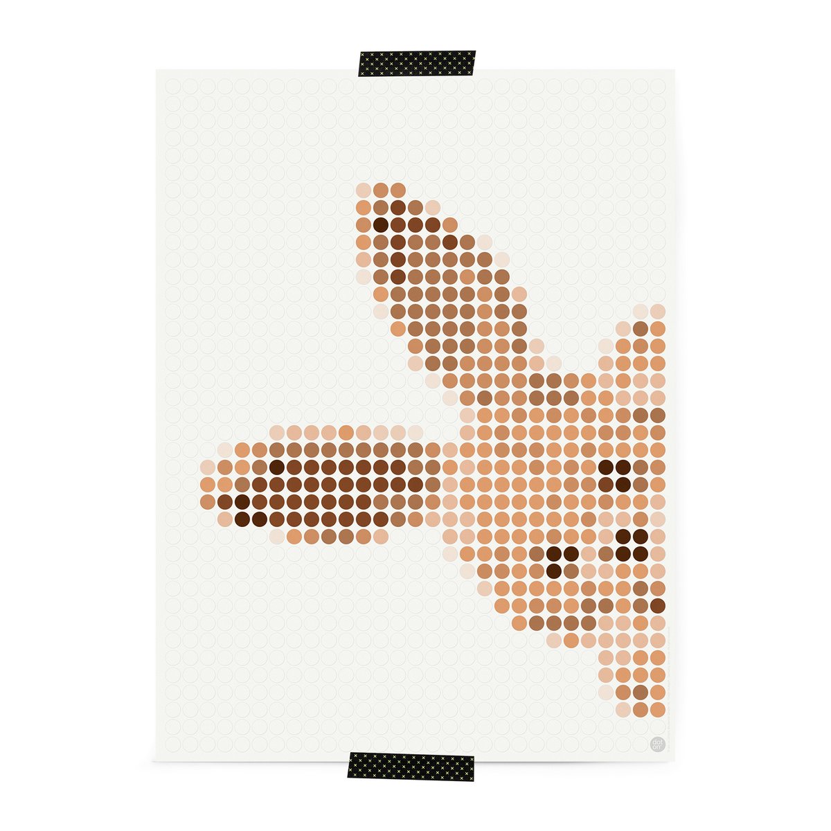 Dot on® | Pixelart set met dot stickers - Konijn 30x40 cm
