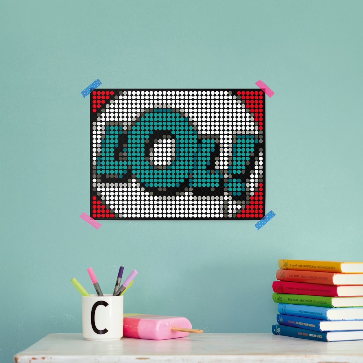 Dot on® | Pixelart set met dot stickers - LOL 30x40 cm