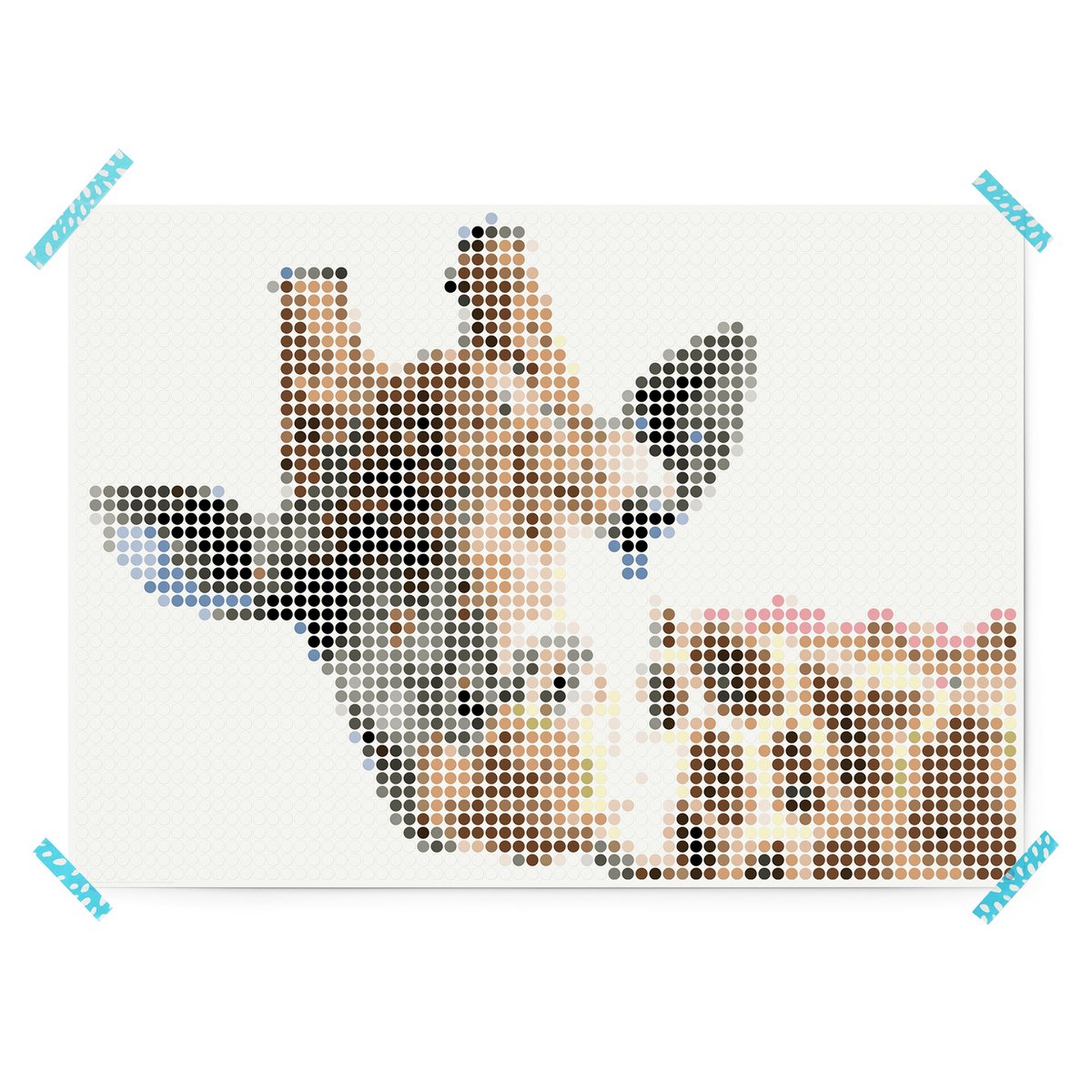 Dot on® | Pixelart set met dot stickers - Giraf 50x70 cm