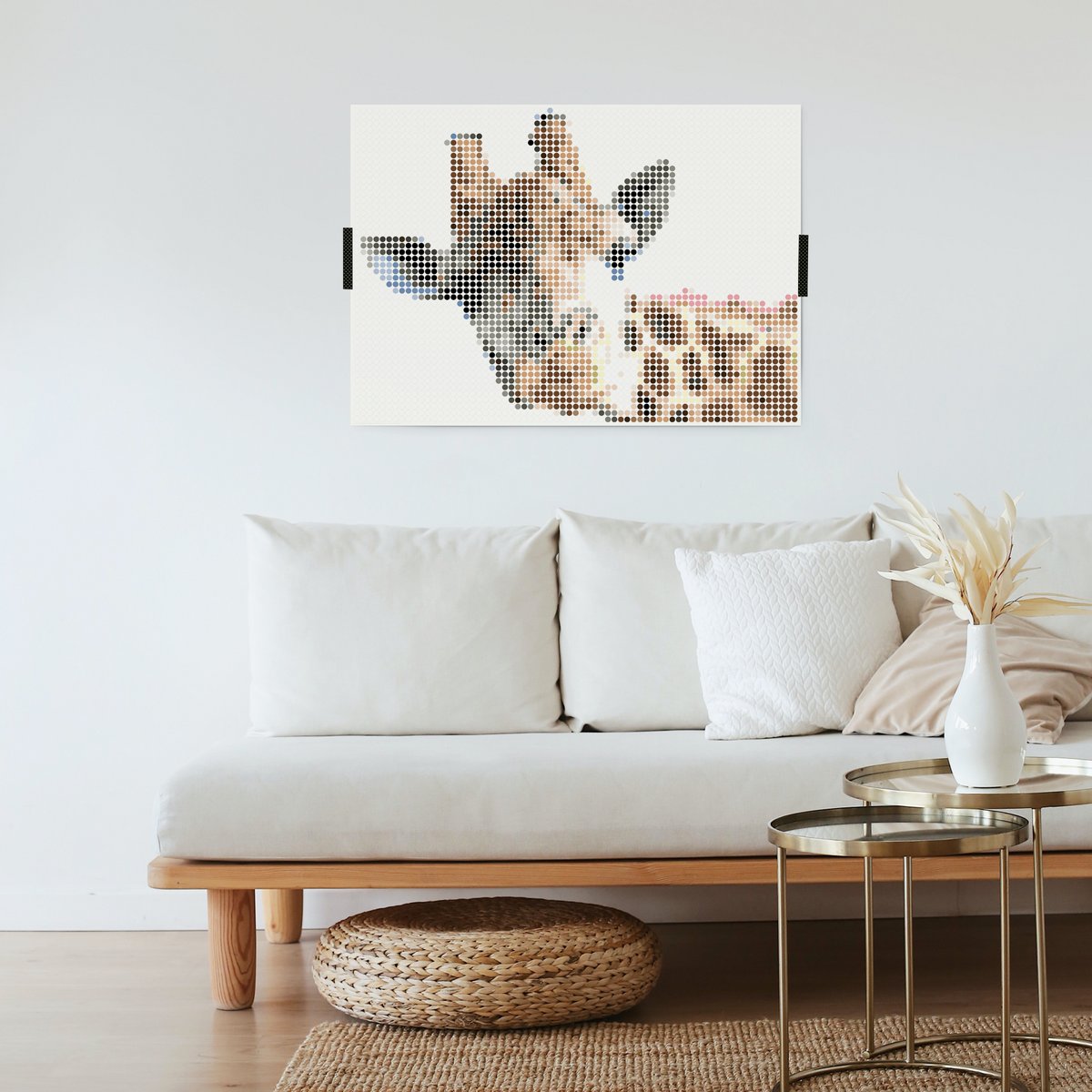 Dot on® | Pixelart set met dot stickers - Giraf 50x70 cm