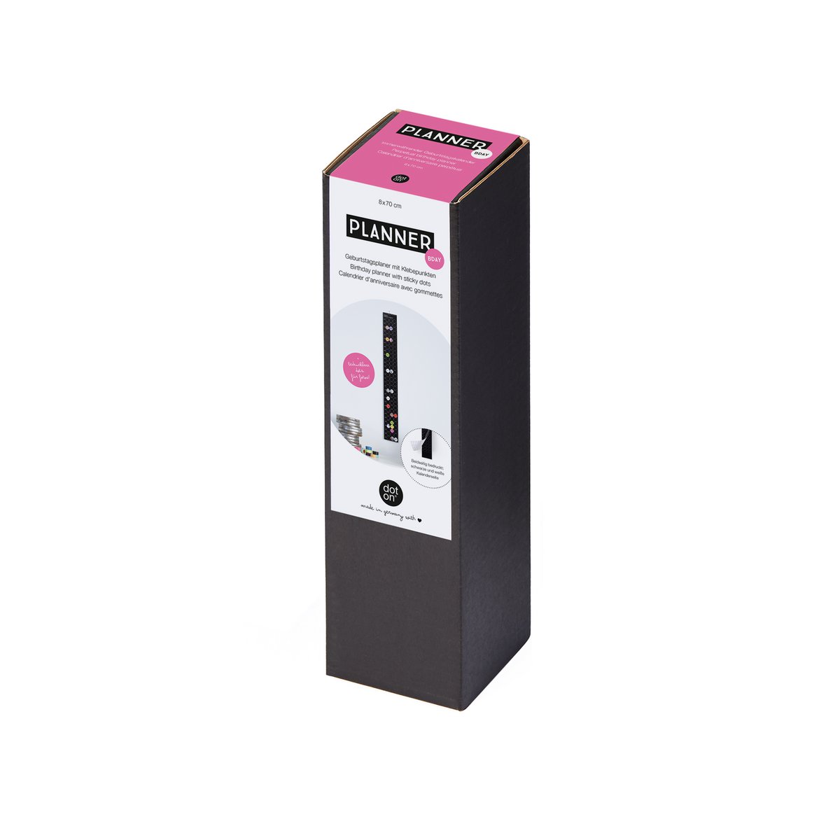 Dot on® | Verjaardagskalender met dot stickers - 8x70 cm