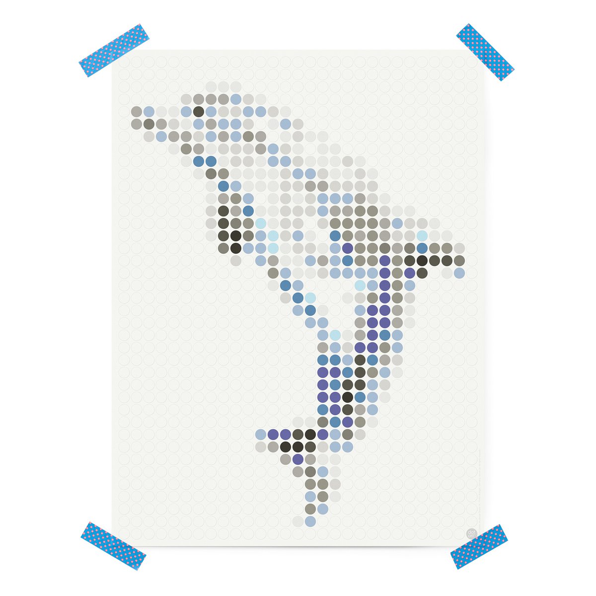 Dot on® | Pixelart set met dot stickers - Dolfijn 30x40 cm
