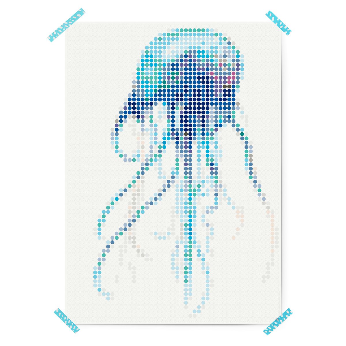 Dot on® | Pixelart set met dot stickers - Kwal 50x70 cm