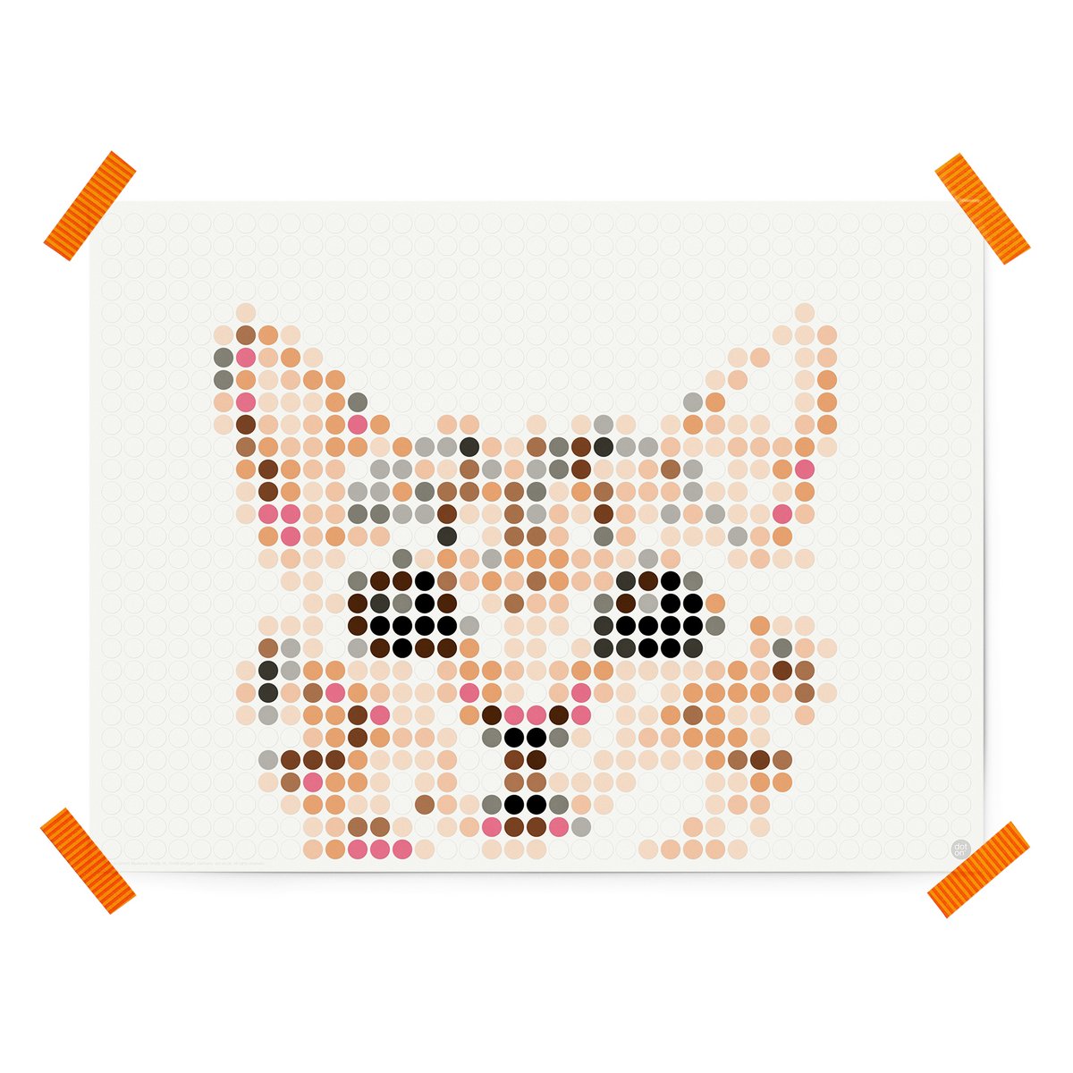 Dot on® | Pixelart set met dot stickers - Kat 30x40 cm