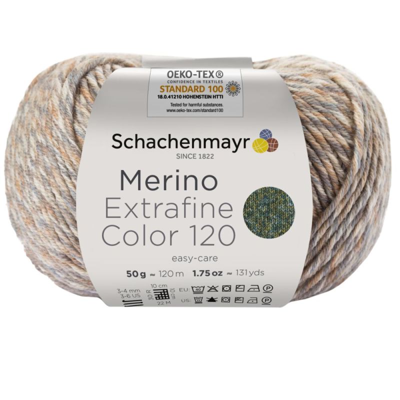 Schachenmayr Merino Extrafine Color 120 - Mérinos DK Doux avec Dégradé de Couleurs
