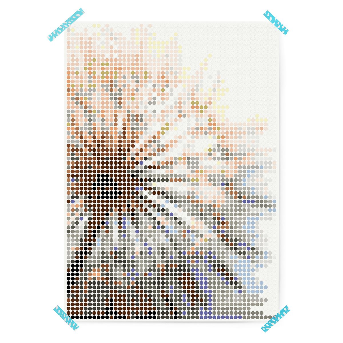 Dot on® | Pixelart set met dot stickers - Paardenbloem 50x70 cm