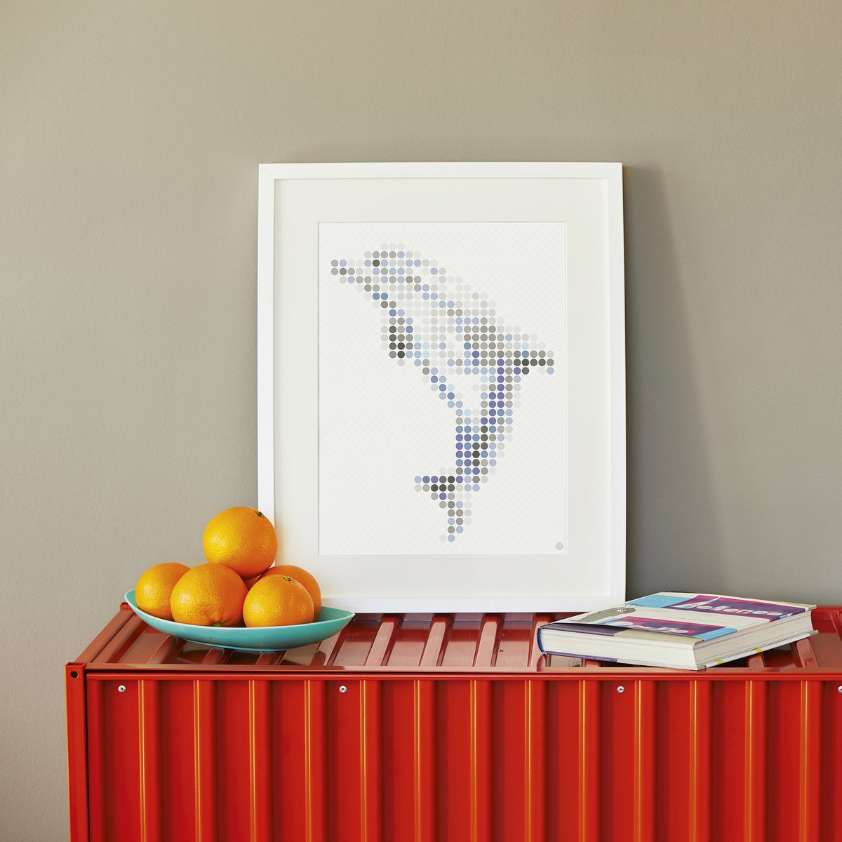 Dot on® | Pixelart set met dot stickers - Dolfijn 30x40 cm