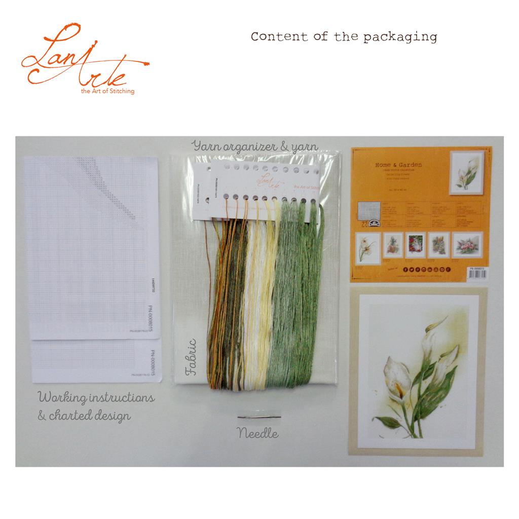 LanArte | Borduurpakket Calla Lily | 50 x 60 cm