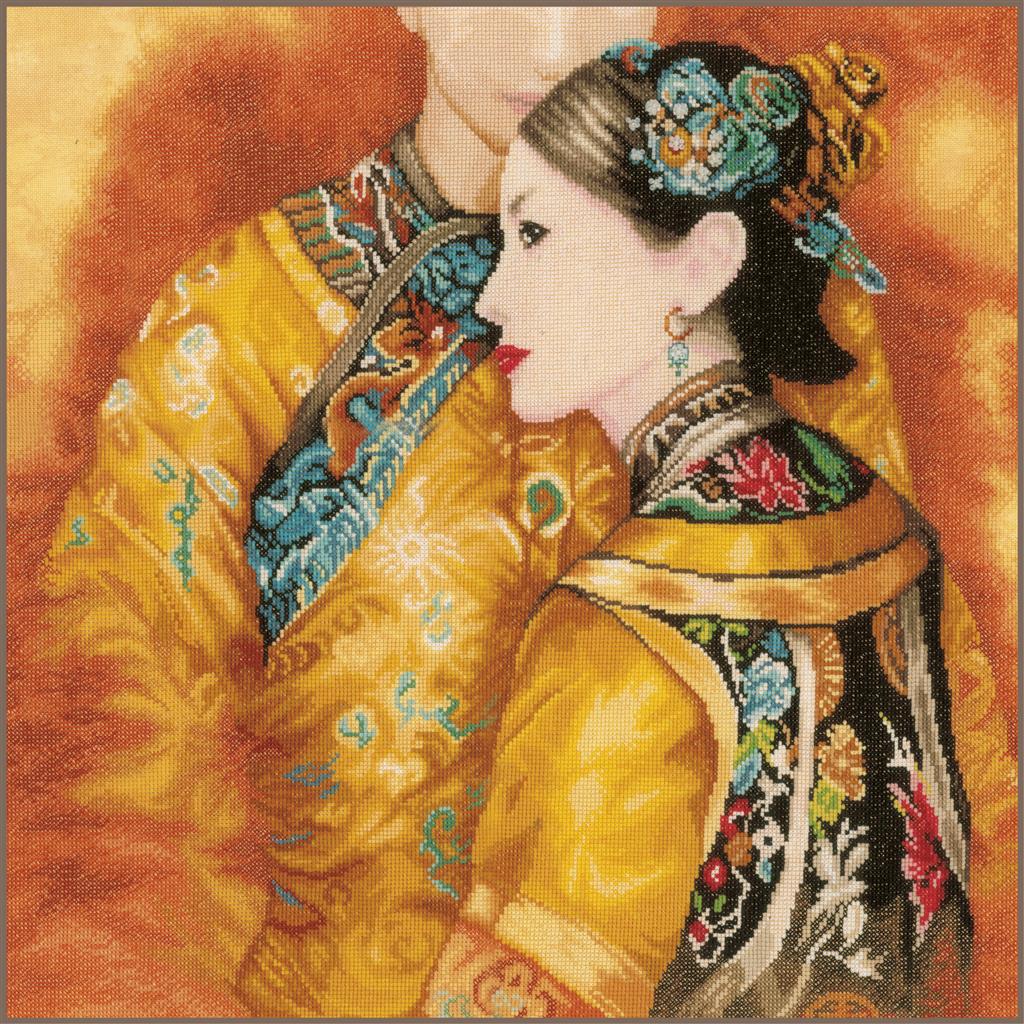 LanArte | Borduurpakket Oosters koppel | 49 x 45 cm