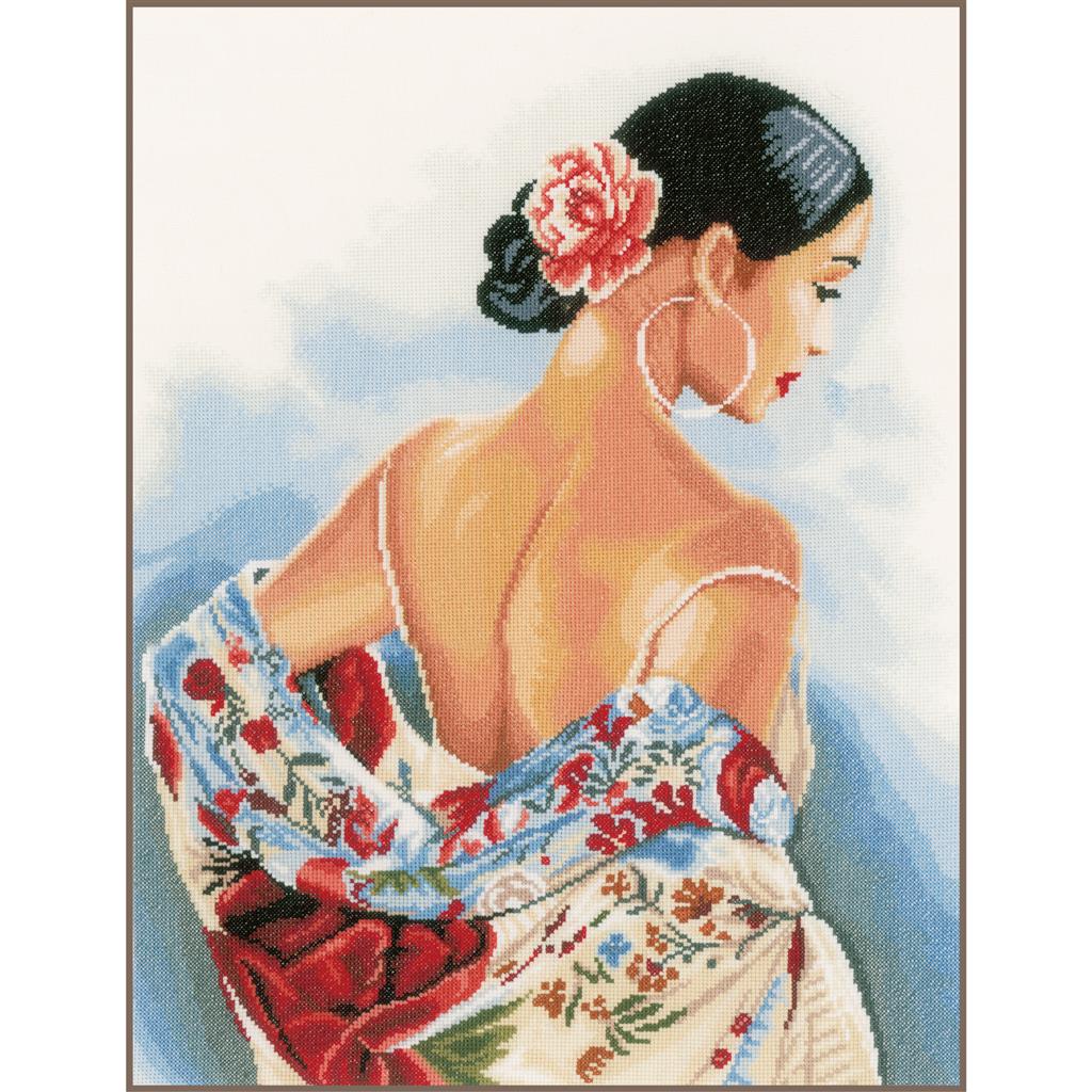 LanArte | Borduurpakket Bloemensjaal | 37 x 48 cm