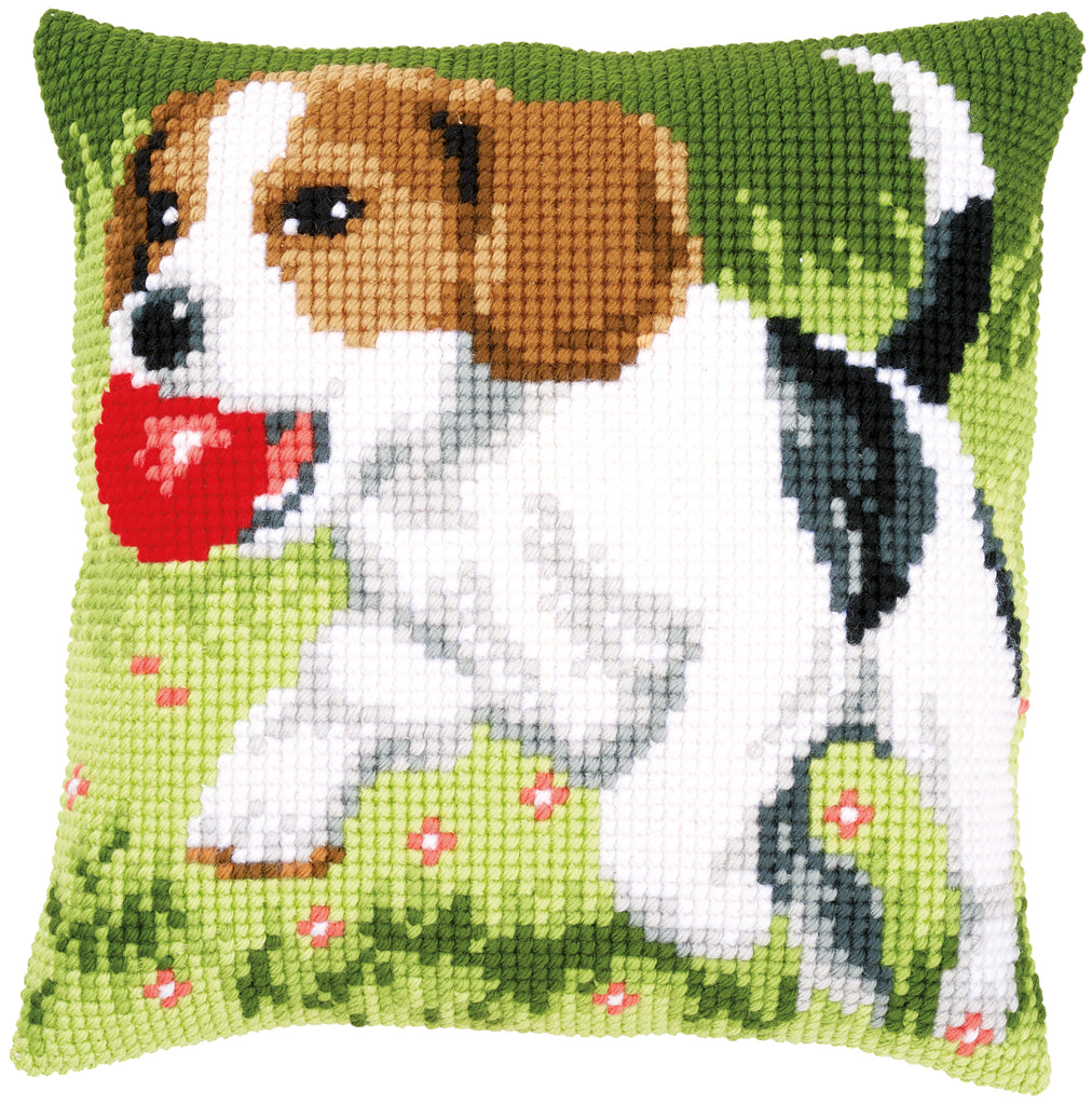 Vervaco | Kruissteekkussen kit Spelende hond