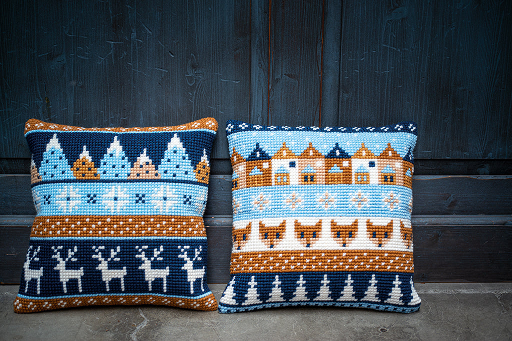 Vervaco | Kruissteekkussen kit Wintermotiefjes 🦌