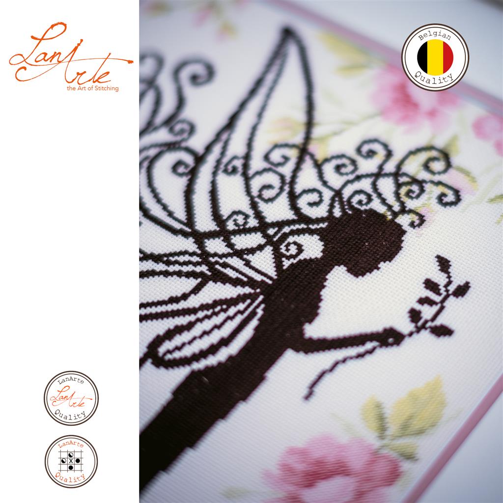 LanArte | Borduurpakket Bloemenfee silhouette | 23 x 29 cm