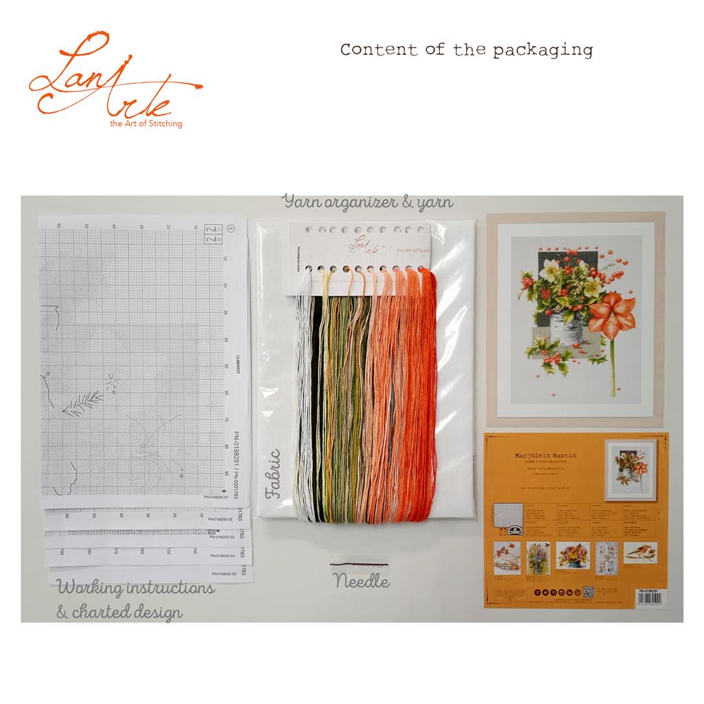 LanArte | Borduurpakket Lelies en kikkers | 31 x 44 cm