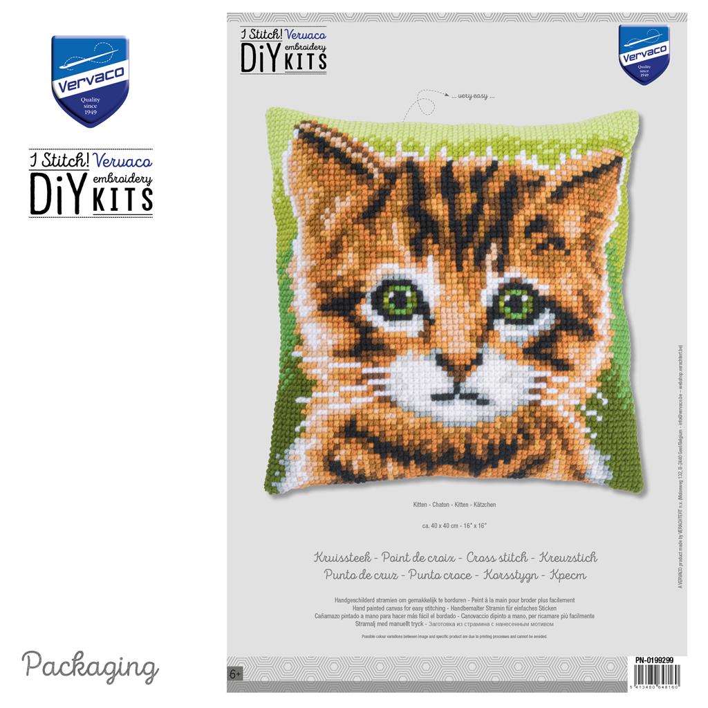 Vervaco | Kruissteekkussen kit Kitten