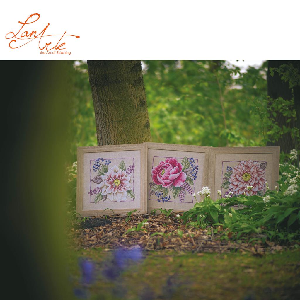 LanArte | Borduurpakket Bloem Wit | 33 x 33 cm