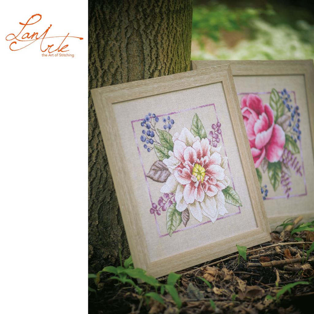 LanArte | Borduurpakket Bloem Wit | 33 x 33 cm