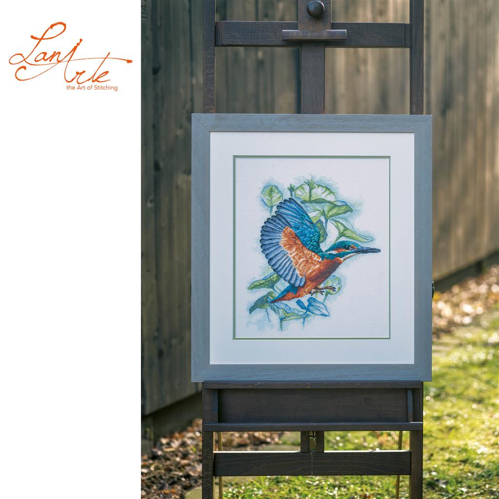 LanArte | Borduurpakket Ijsvogel | Evenweave | 33 x 41 cm