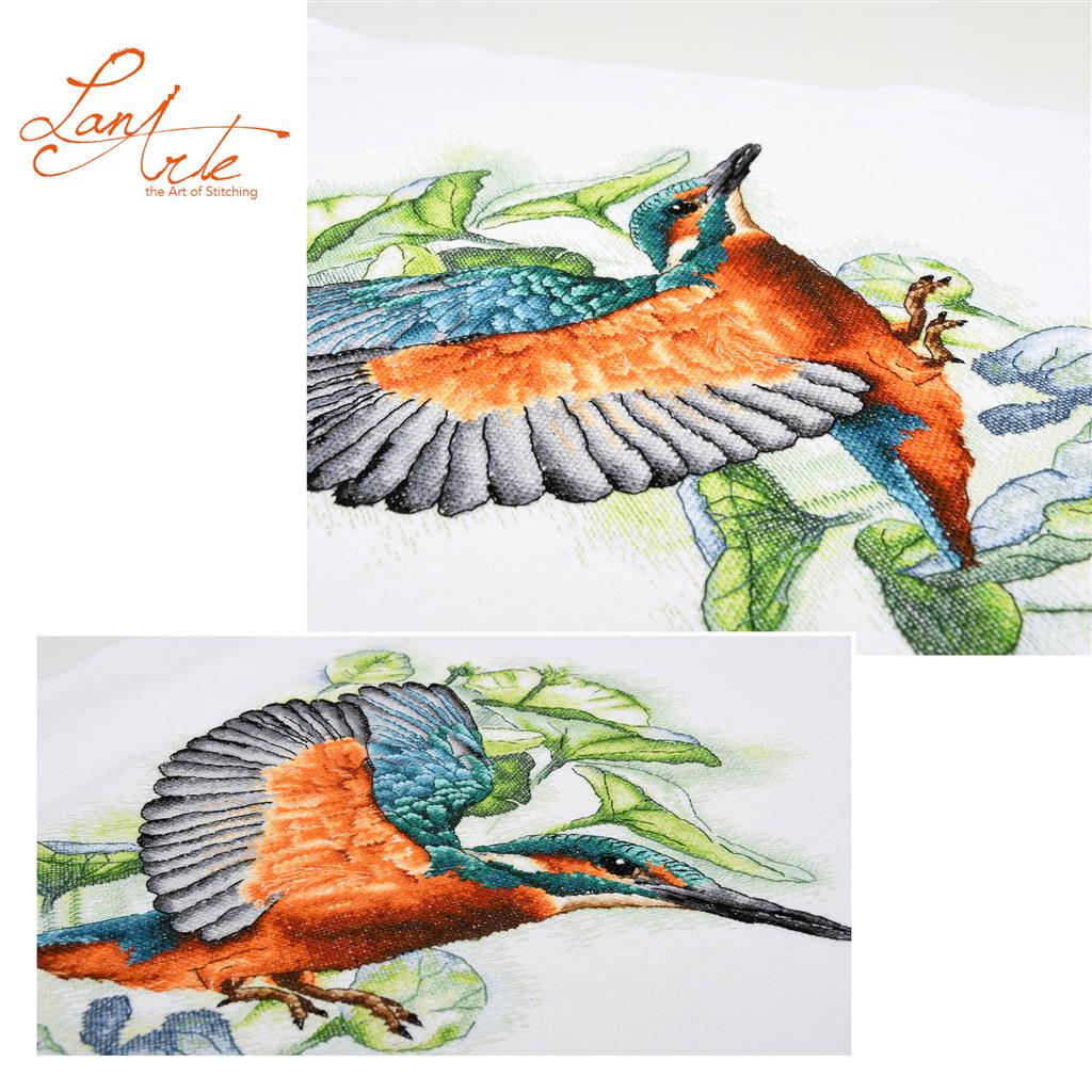 LanArte | Borduurpakket Ijsvogel | Evenweave | 33 x 41 cm
