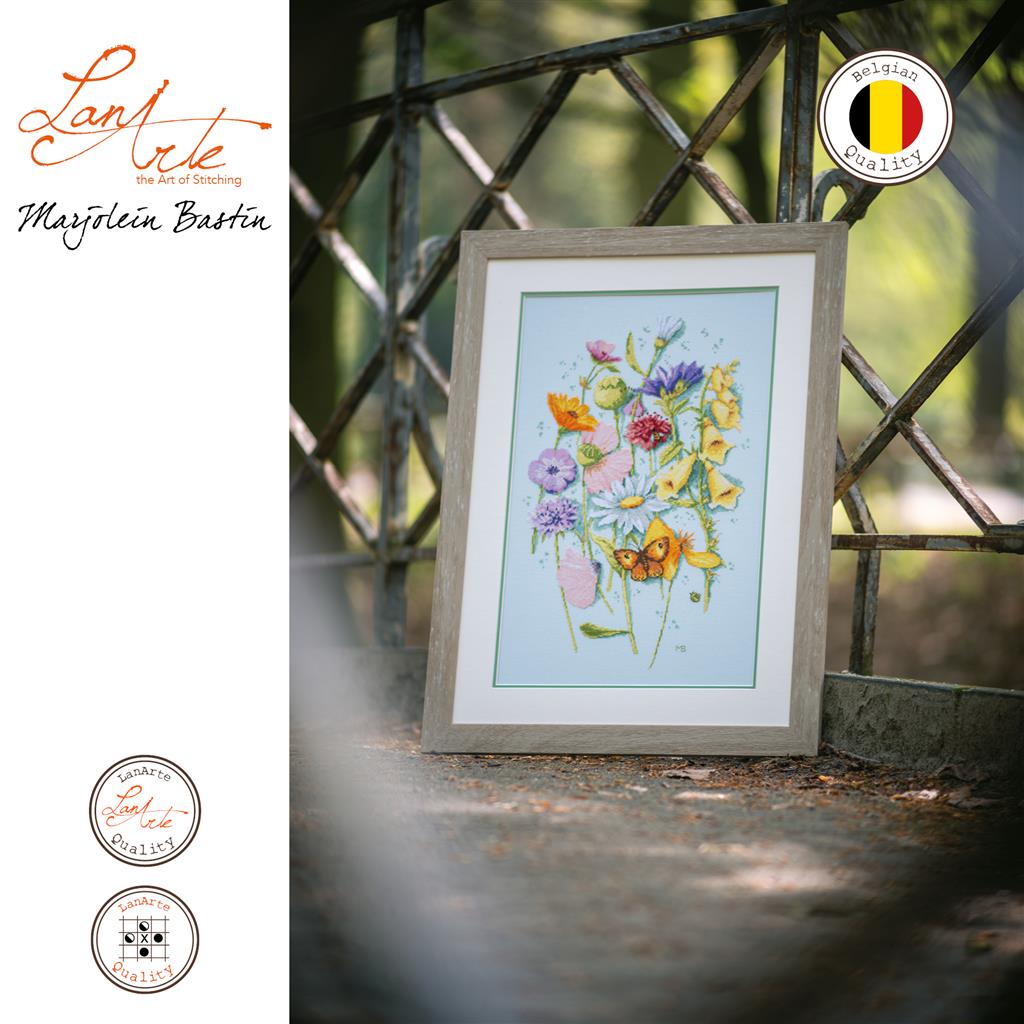 LanArte | Borduurpakket Lentebloemen | 34 x 52 cm