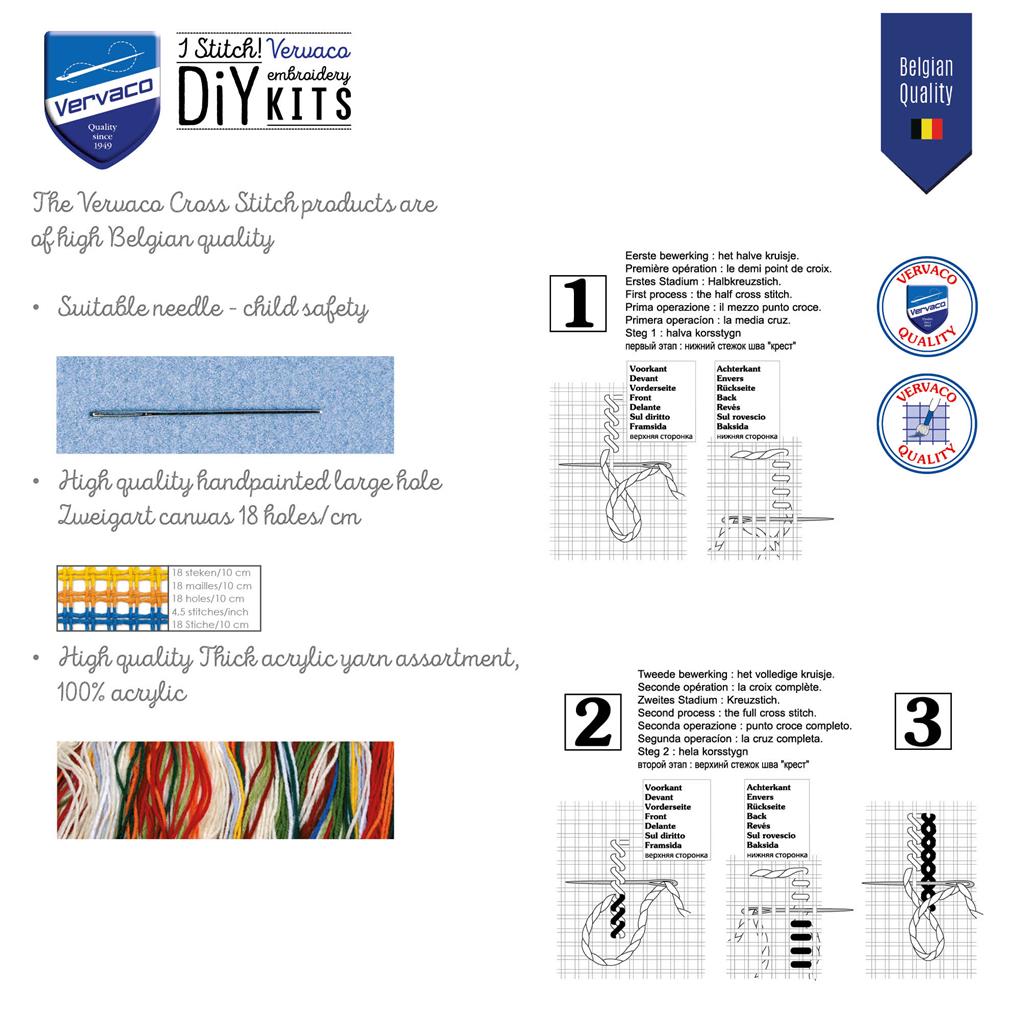 Vervaco | Kruissteekkussen kit Blauw landschap