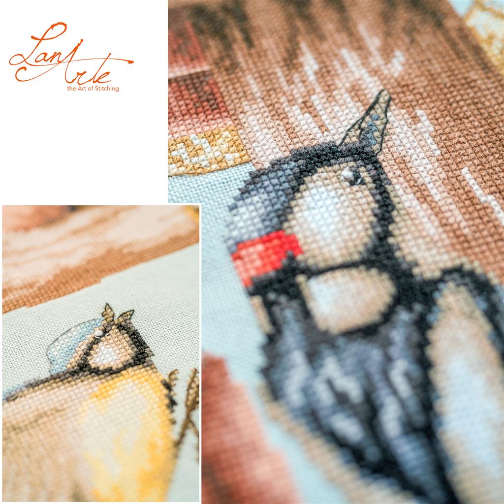 LanArte | Borduurpakket Buurt bijeenkomst | 49 x 66 cm