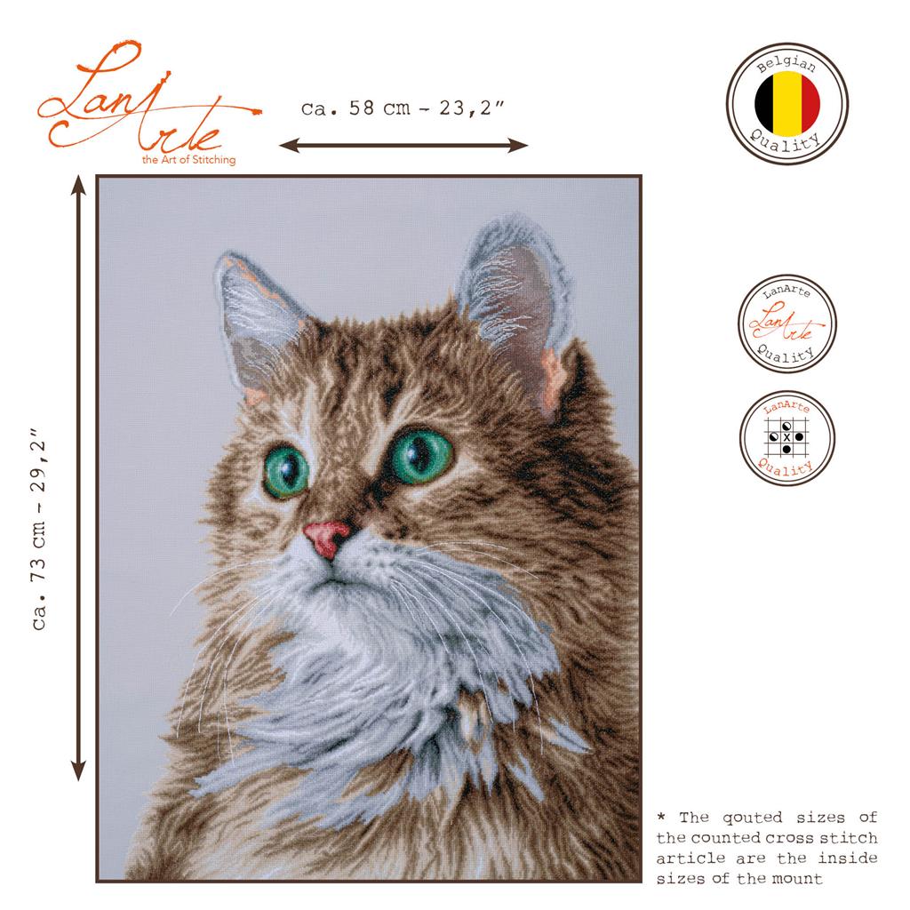 LanArte | Borduurpakket De perfecte starende blik | 58 x 73 cm