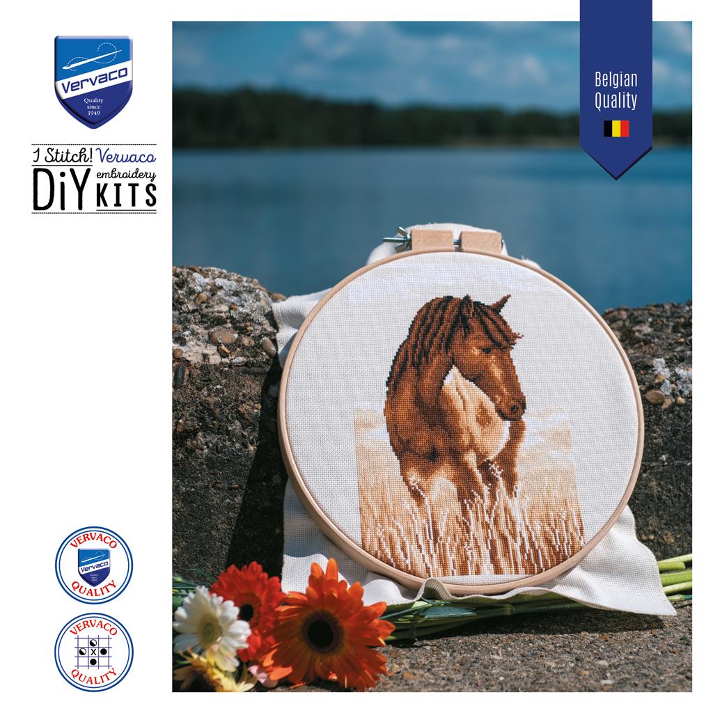 Vervaco | Telpakket kit Paard | ca. 20 x 30 cm