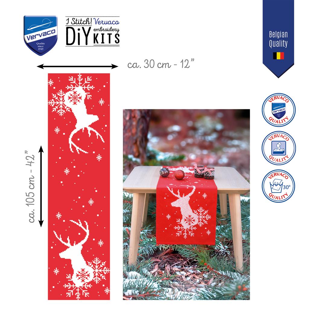 Vervaco | Loper kit Hert | ca. 30 x 105 cm