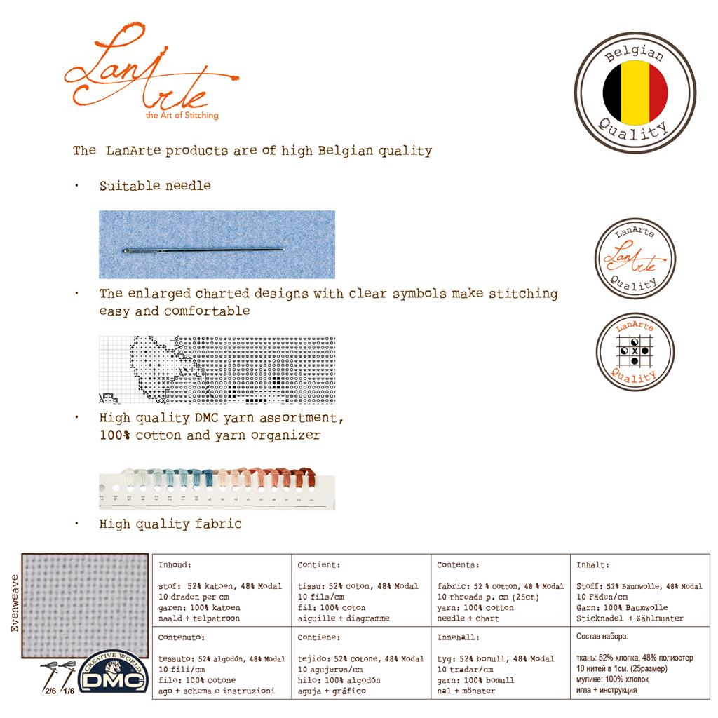 LanArte | Borduurpakket Beauty of the sea | Katoen | 47 x 69 cm