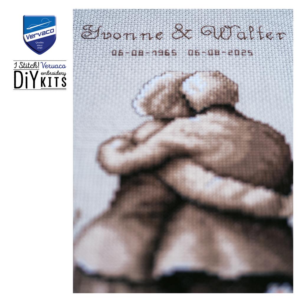 Vervaco | Telpakket kit Eeuwige liefde | ca. 20 x 30 cm