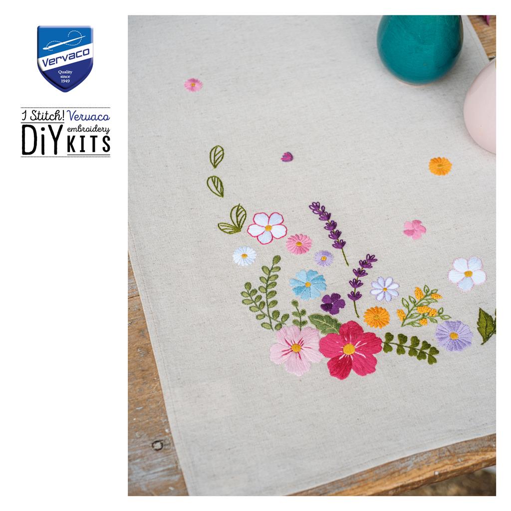 Vervaco | Loper kit Vrolijke lente | ca. 35 x 95 cm
