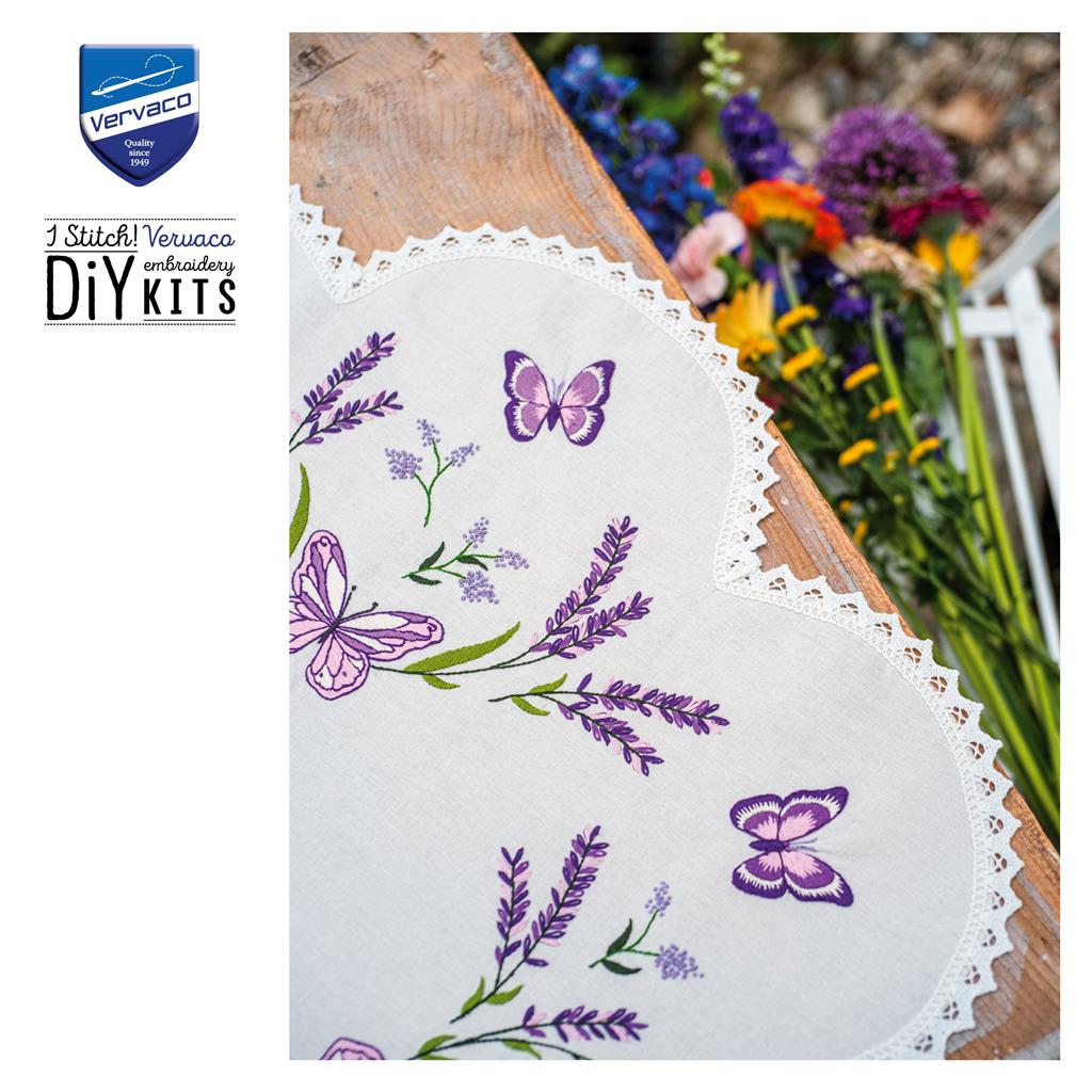 Vervaco | Vorm tafelkleed kit Lavendel | ca. 75 x 75 cm