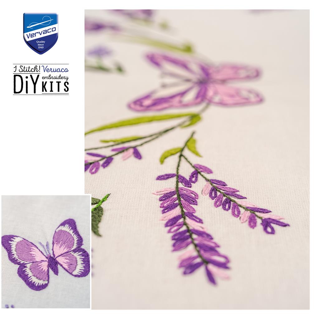 Vervaco | Vorm tafelkleed kit Lavendel | ca. 75 x 75 cm