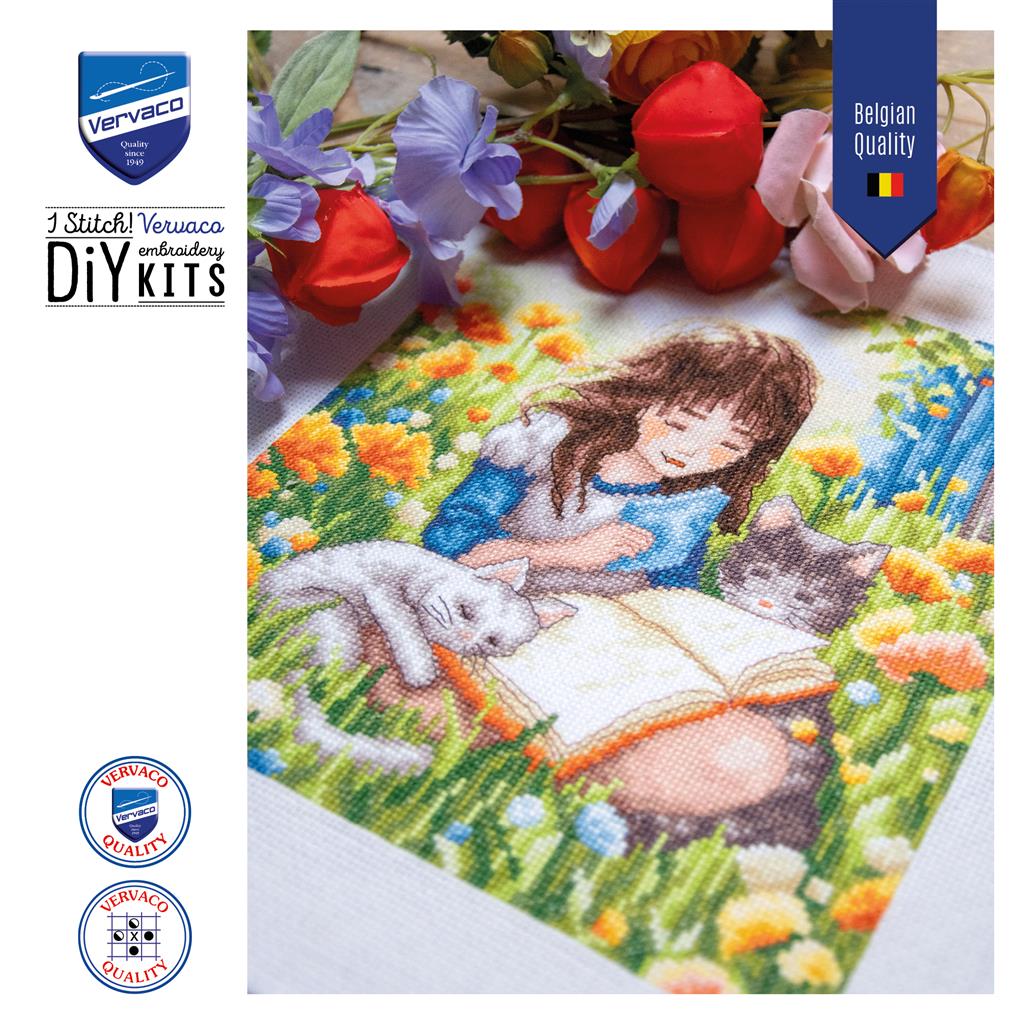 Vervaco | Telpakket kit Ontspannen in de tuin | ca. 23 x 25 cm