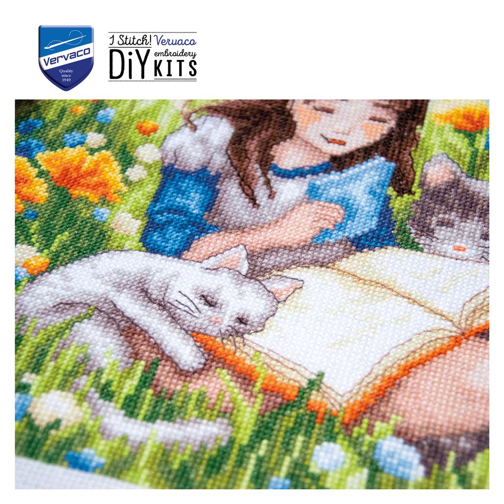 Vervaco | Telpakket kit Ontspannen in de tuin | ca. 23 x 25 cm